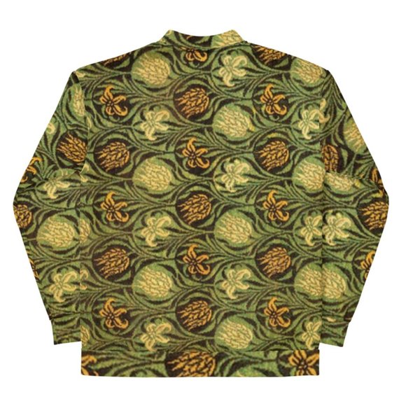 Tulip and Lily Pattern Vintage Art Print Unisex Bomber Jackets - Picture 6 of 11